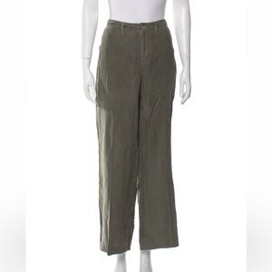 L’agence wide leg linen trousers size 26 olive green